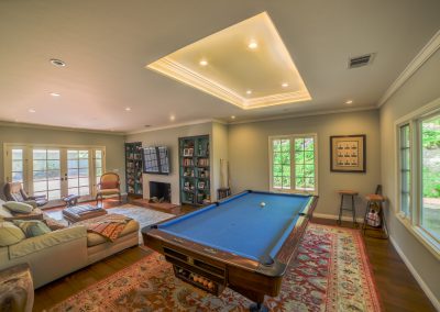 living room interior with pool table